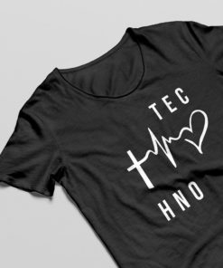 Camiseta Techno Beat Love vista directa del diseño completo