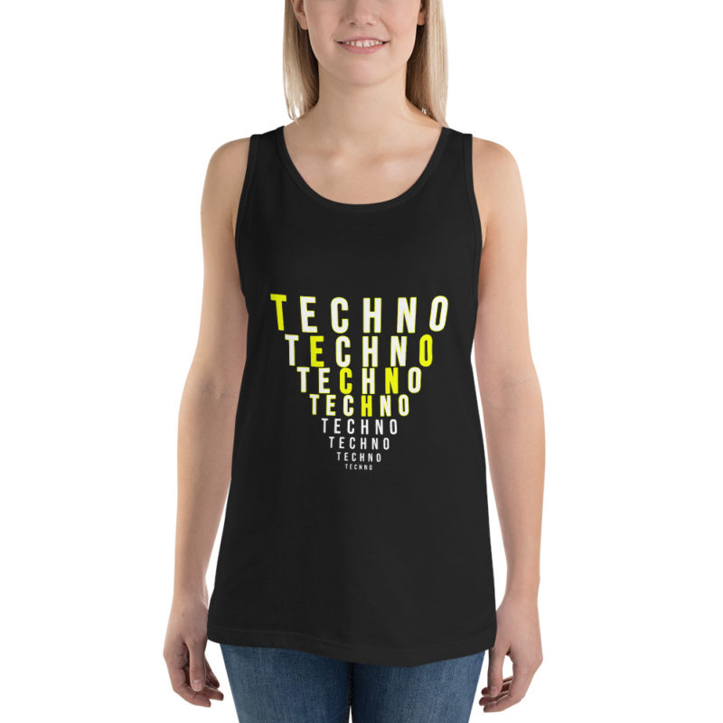 Camiseta tirantes Techno Pirámide descubre el outfit en mujer camiseta unisex de tirantes techno